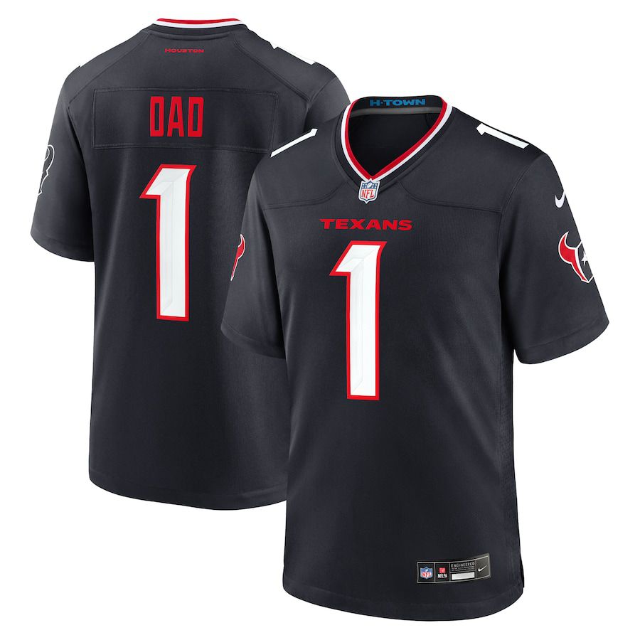 Men Houston Texans 1 Dad Nike Navy Game NFL Jersey